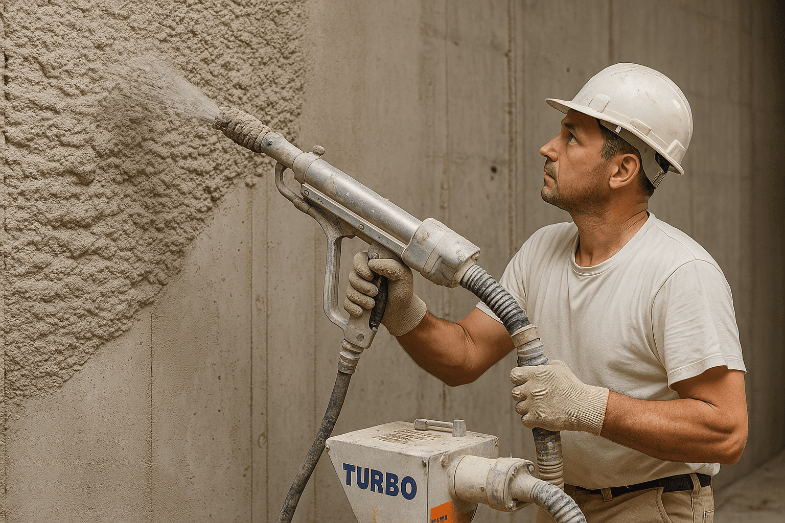 Машинно нанасяне на Турбозол мазилка